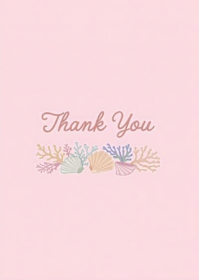 Thank You Card Illustrated Seashell Design