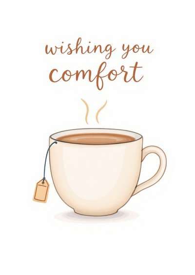 Sympathy Greeting Card Modern Tea Cup Design