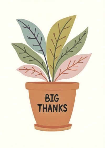 Thank You Card Modern Plant Design