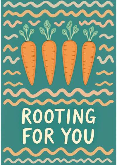 Encouragement Greeting Card Cute Carrot Design