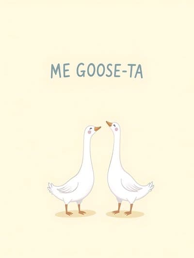 Funny Goose Greeting Card Cute Illustrated Design