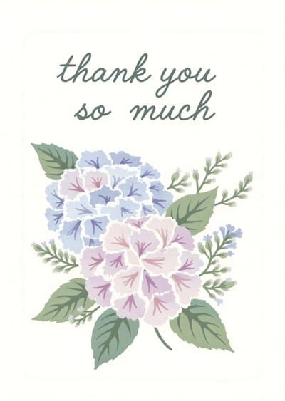 Thank You Card with Floral Watercolor Design