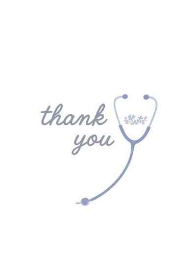 Thank You Card with Stethoscope Design, Modern and Stylish