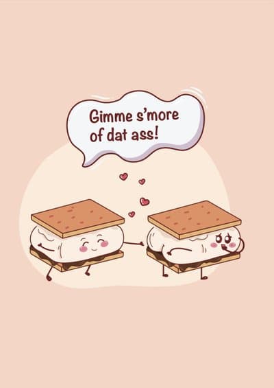 Funny Greeting Card Cute Smores Cartoon