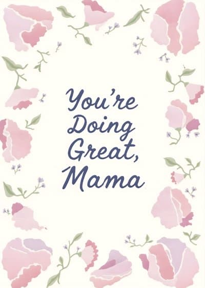Encouragement Card with Illustrated Pink Flowers