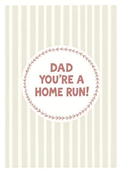 Funny Dad Greeting Card Baseball Theme Birthday Card
