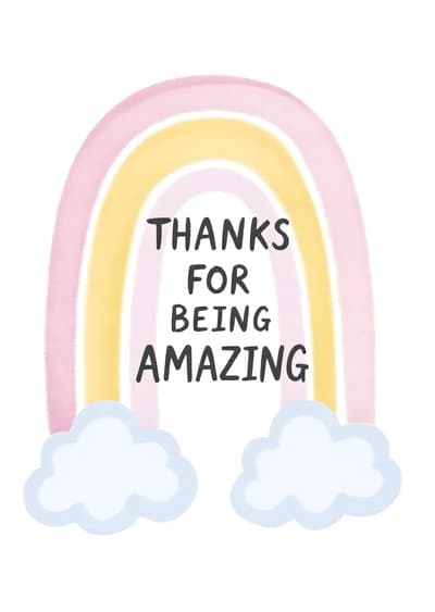 Thank You Card Rainbow Illustration Modern Design