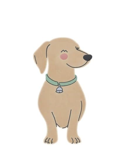 Cute Dog Greeting Card with Bell Collar Design