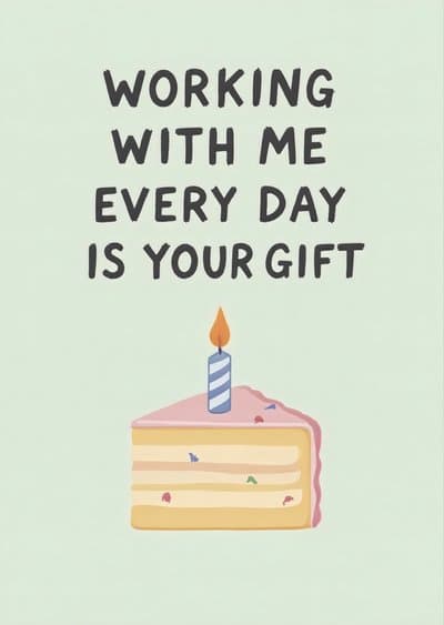 Funny Birthday Card Modern Cake Illustration