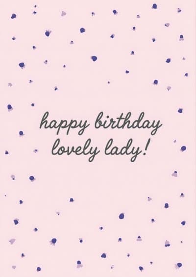 Funny Birthday Card for Her Lovely Lady Confetti Design
