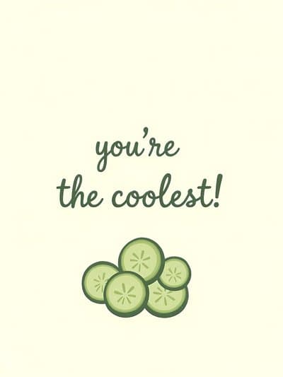 Funny Birthday Greeting Card Cucumber Illustration
