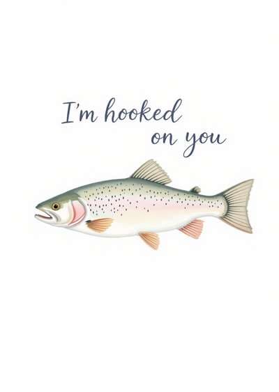 Funny Love Card with Fish Illustration