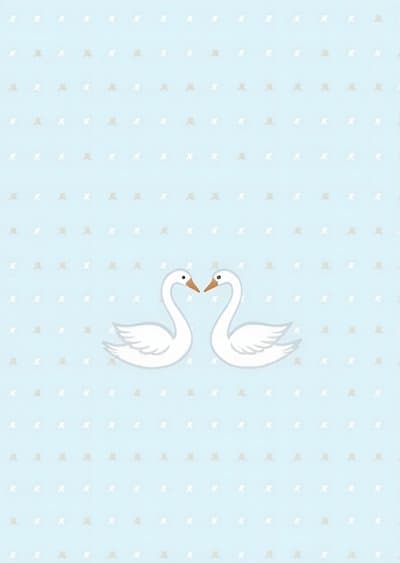 Elegant Swan Love Greeting Card Illustrated