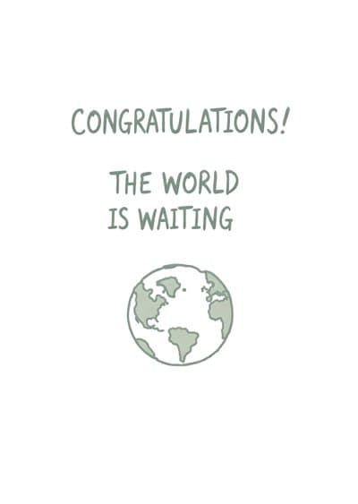 Congratulations Greeting Card Illustrated Earth Design