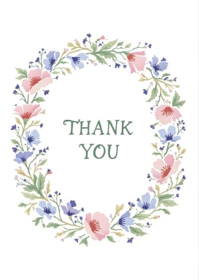 Thank You Card Modern Floral Design
