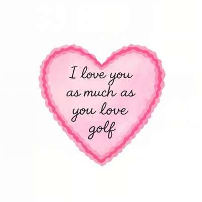 Funny Golf Love Greeting Card Heart Design