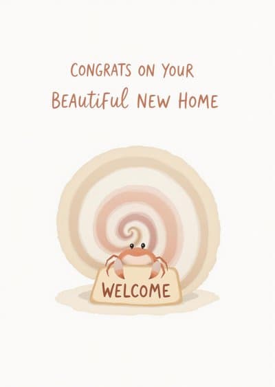 Housewarming Greeting Card with Cute Crab Design