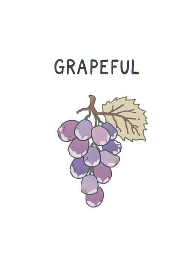 Funny Greeting Card Cute Grapes Illustration