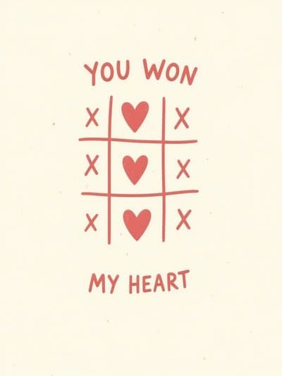 Romantic Greeting Card Modern Tic-Tac-Toe Design