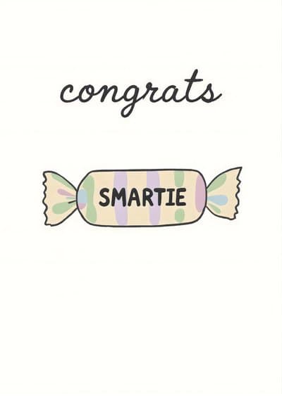 Congrats Greeting Card Cute Candy Design
