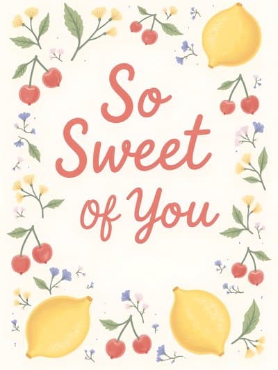 Sweet Greeting Card Illustrated Fruit Design
