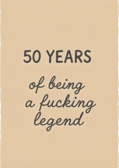 Funny 50th Birthday Card Modern Legend讣