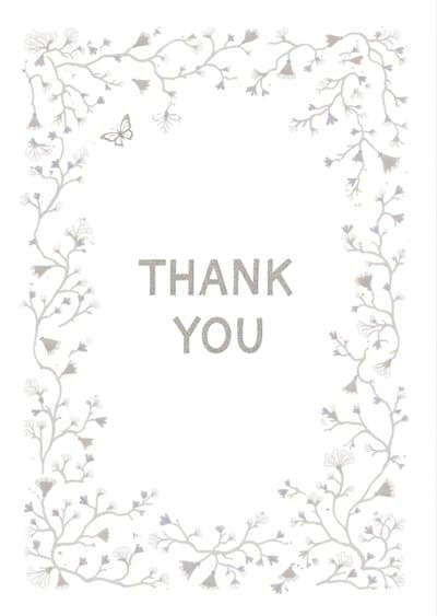 Thank You Card Minimalist Floral Design