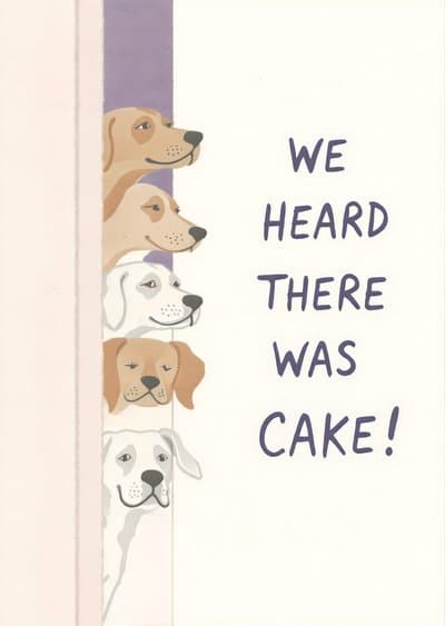 Funny Birthday Card with Cute Dog Illustration