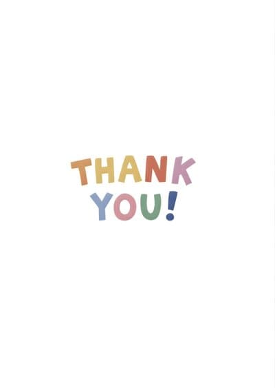 Thank You Greeting Card Modern Colorful Design