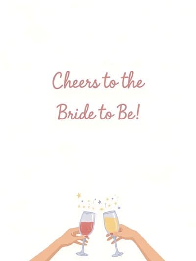 Bridal Shower Card Modern Champagne Toast