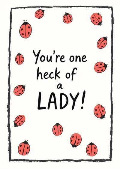 Funny Greeting Card Ladybug Design for Her