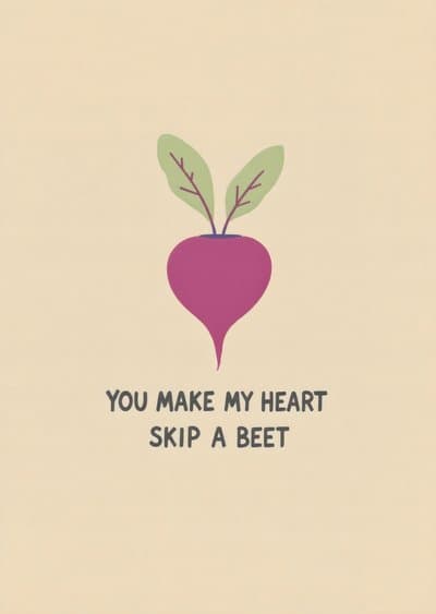 Funny Greeting Card Beetroot Illustration
