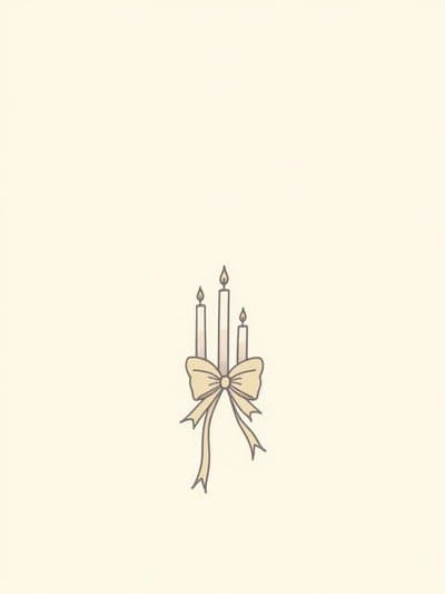 Elegant Birthday Card with Candle and Bow Design