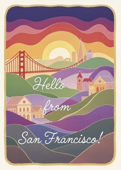 San Francisco Greeting Card Colorful Modern Design