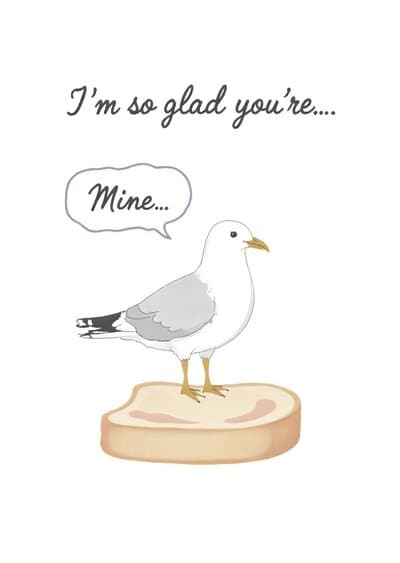 Funny Seagull Greeting Card Cute and Modern Design