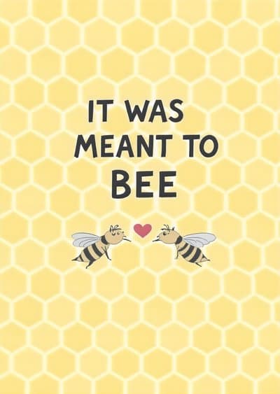 Funny Bee Greeting Card Cute Romantic Design