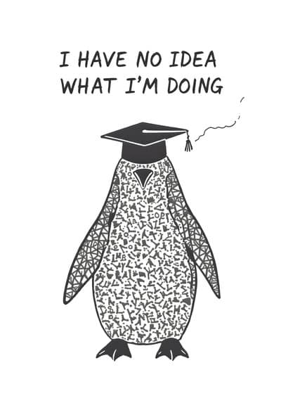 Funny Graduation Card Cute Penguin in Cap