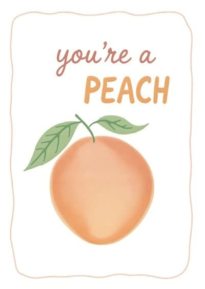 Funny Friendship Greeting Card Peach Illustration
