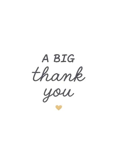 Thank You Card Heart Design Modern Gratitude Greeting