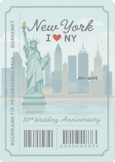 Anniversary Greeting Card Statue of Liberty Design