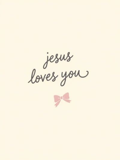 Religious Greeting Card with Pink Bow - Modern Design