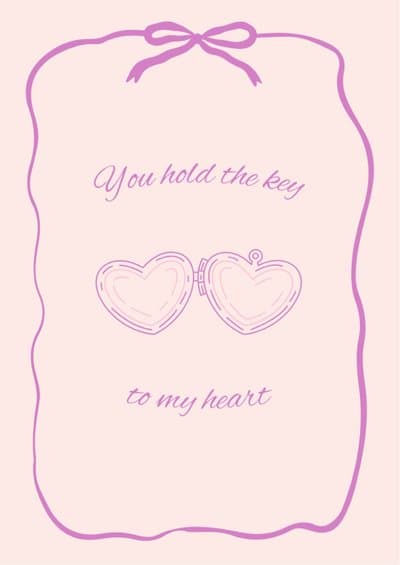 Romantic Greeting Card Heart Locket Design
