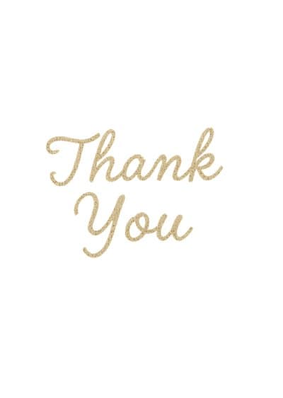 Thank You Card Gold Glitter Modern Design