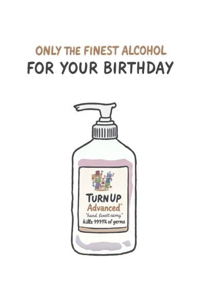 Funny Birthday Greeting Card Hand Sanitizer Humor